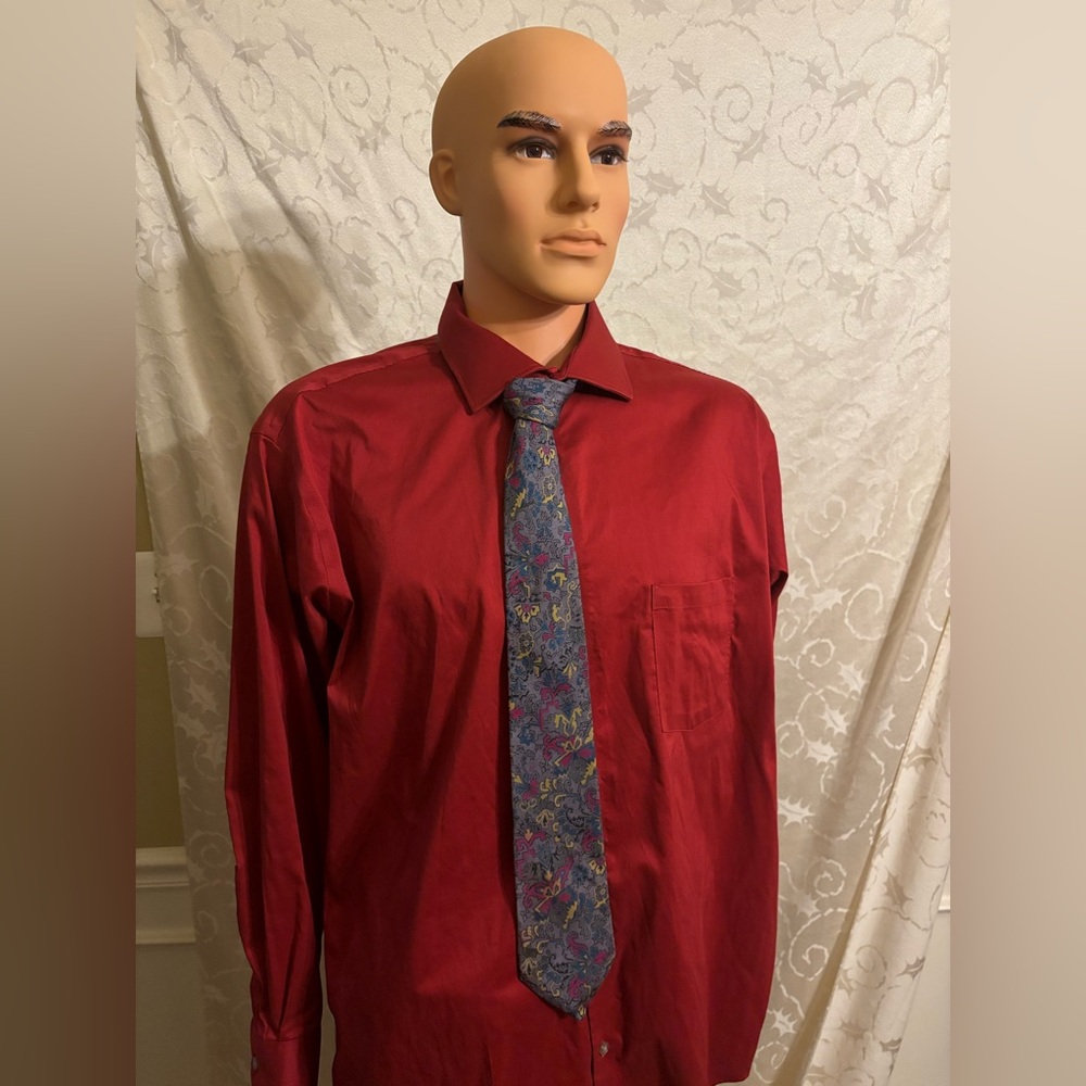 Lee Wright Collection Gray Floral Tie (Good Condition)